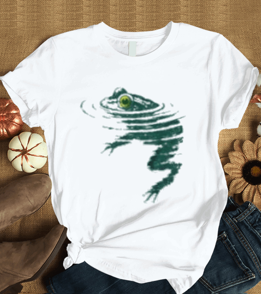 Frog Swimming Ripples In Water T-Shirt