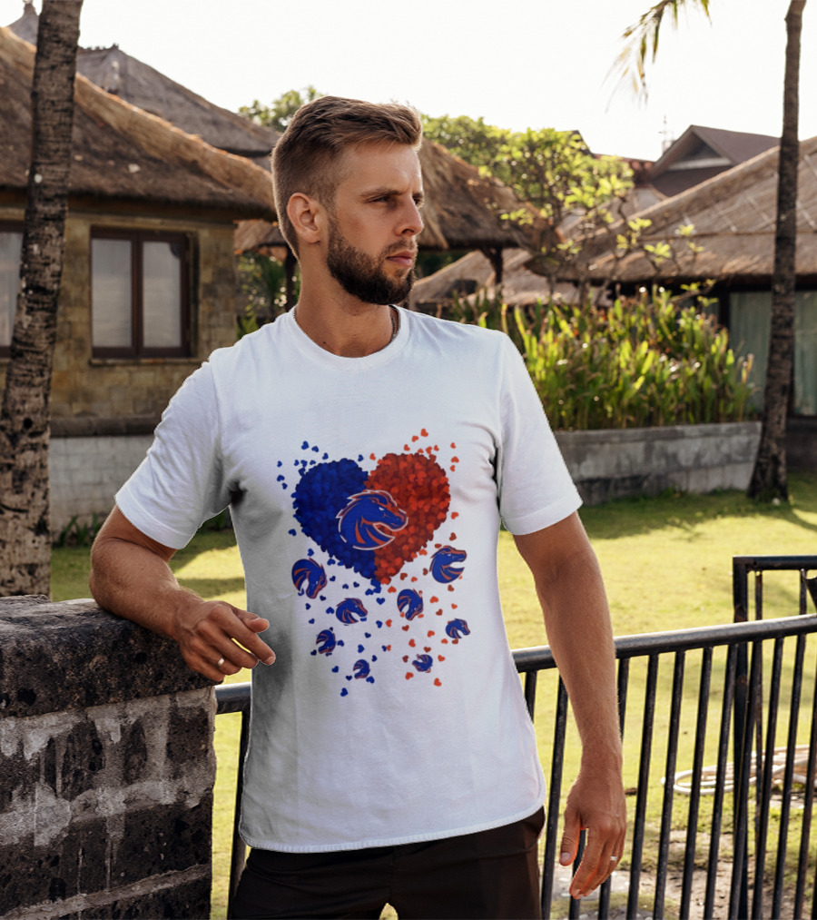 Heart Of Boise State Broncos Football 2026 Blue Orange Passion T-Shirt