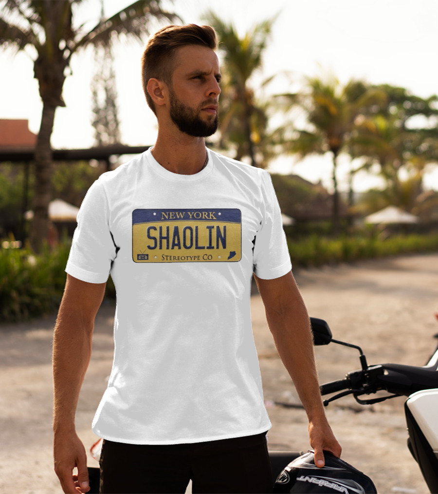 New York Shaolin Stereotype Co Staten Island License Plate T-Shirt