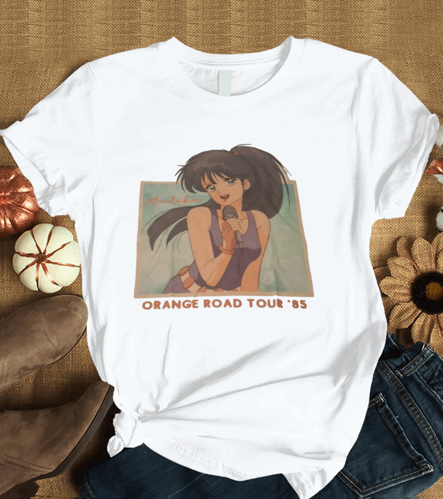 Madoka Ayukawa Orange Road Tour 1985 Anime Character Singing Mic T-Shirt
