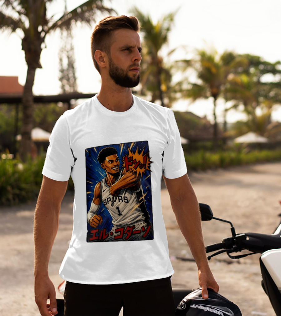 El Codazo Victor Wembanyama San Antonio Spurs Basketball Manga Style Japanese T-Shirt