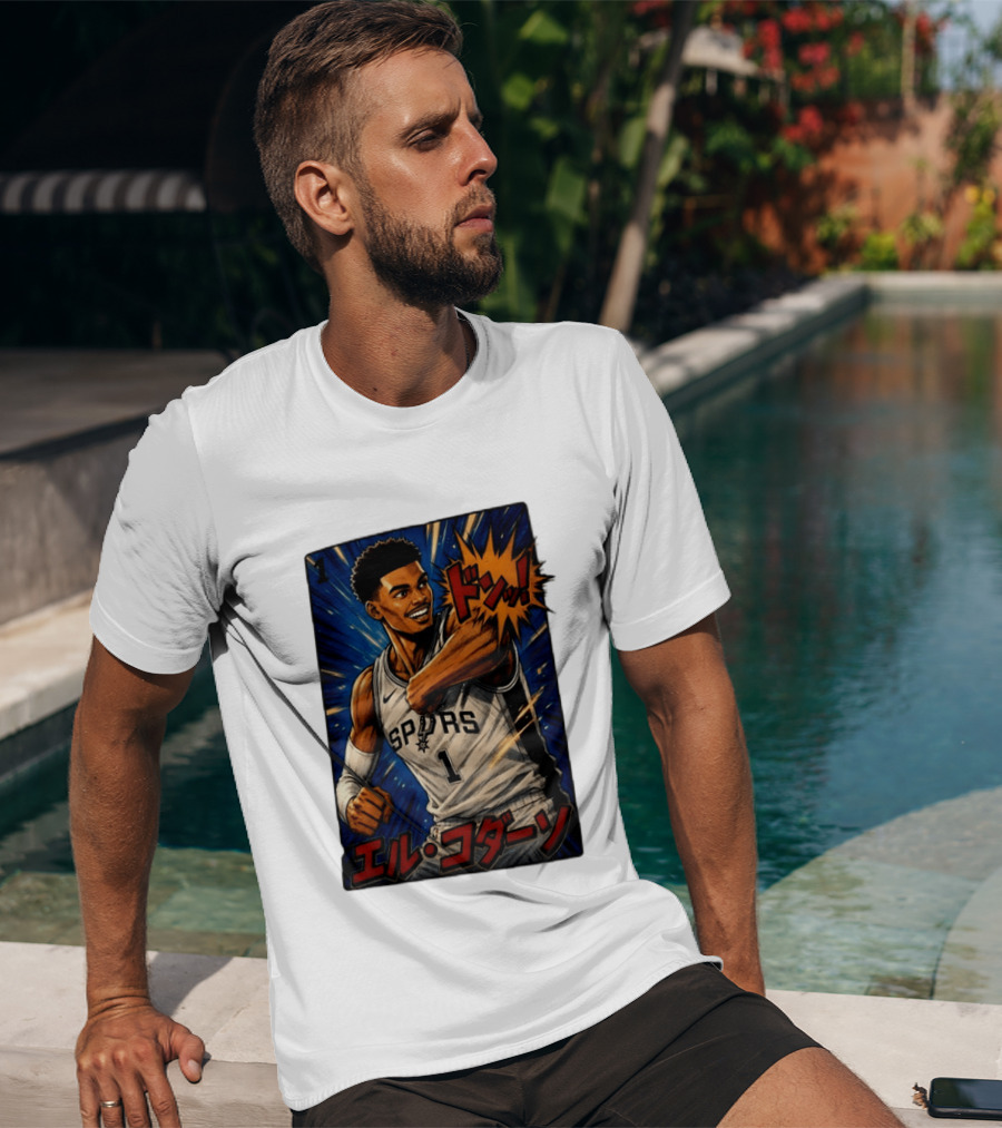 El Codazo Victor Wembanyama San Antonio Spurs Basketball Manga Style Japanese T-Shirt