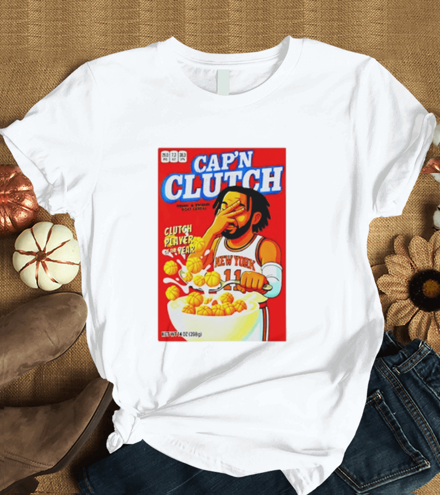 Cap'n Clutch New York Knicks Clutch Player Of The Year Cereal Box T-Shirt