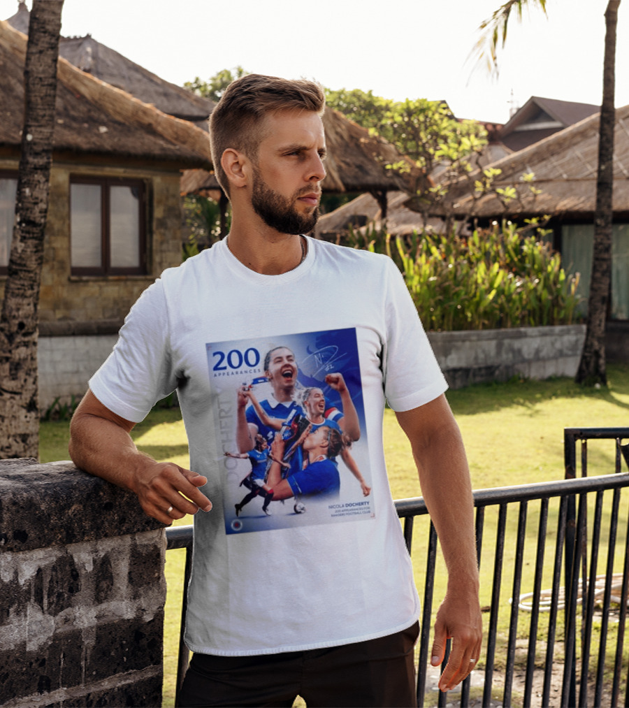 Nicola Docherty 200 Appearances Rangers Football Club Celebration T-Shirt