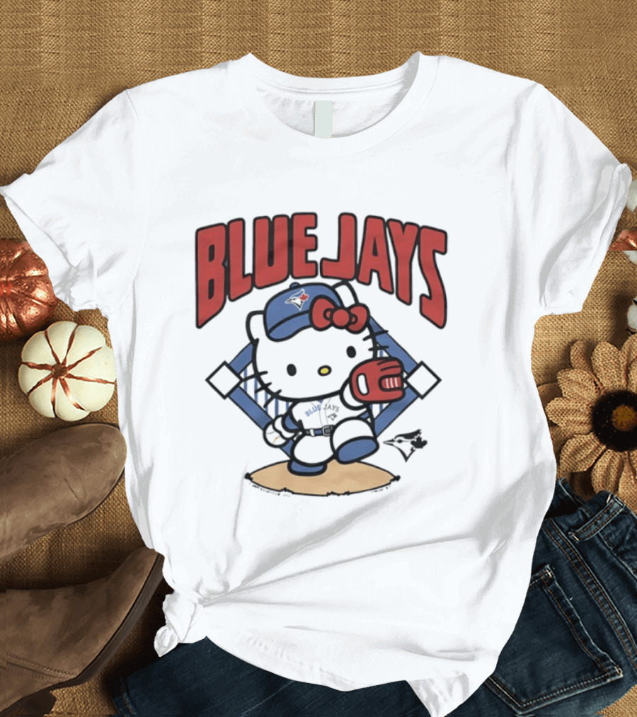 Toronto Blue Jays Hello Kitty Baseball Collaboration MLB T-Shirt