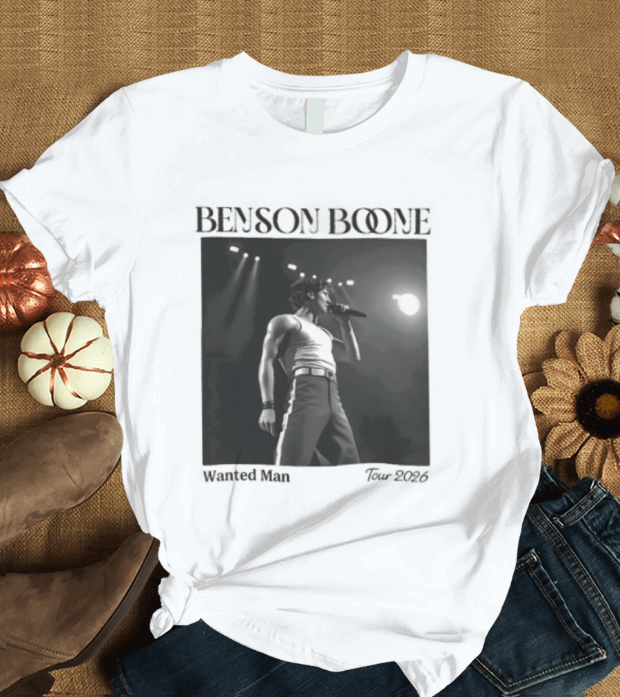 Benson Boone Wanted Man Concert 2026 Tour Performance T-Shirt