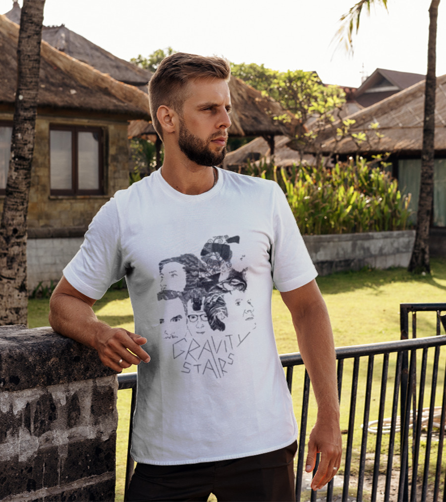 Crowded House Gravity Stairs Tour Faces Montage T-Shirt