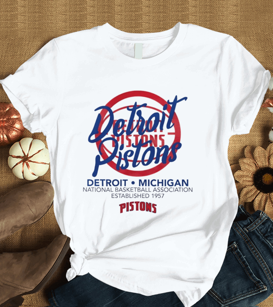 Detroit Pistons Michigan NBA Established 1957 National Basketball Association T-Shirt