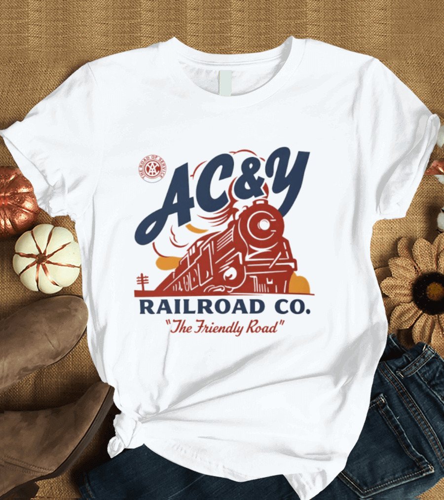AC&Y Railroad Co. The Friendly Road Vintage Locomotive T-Shirt