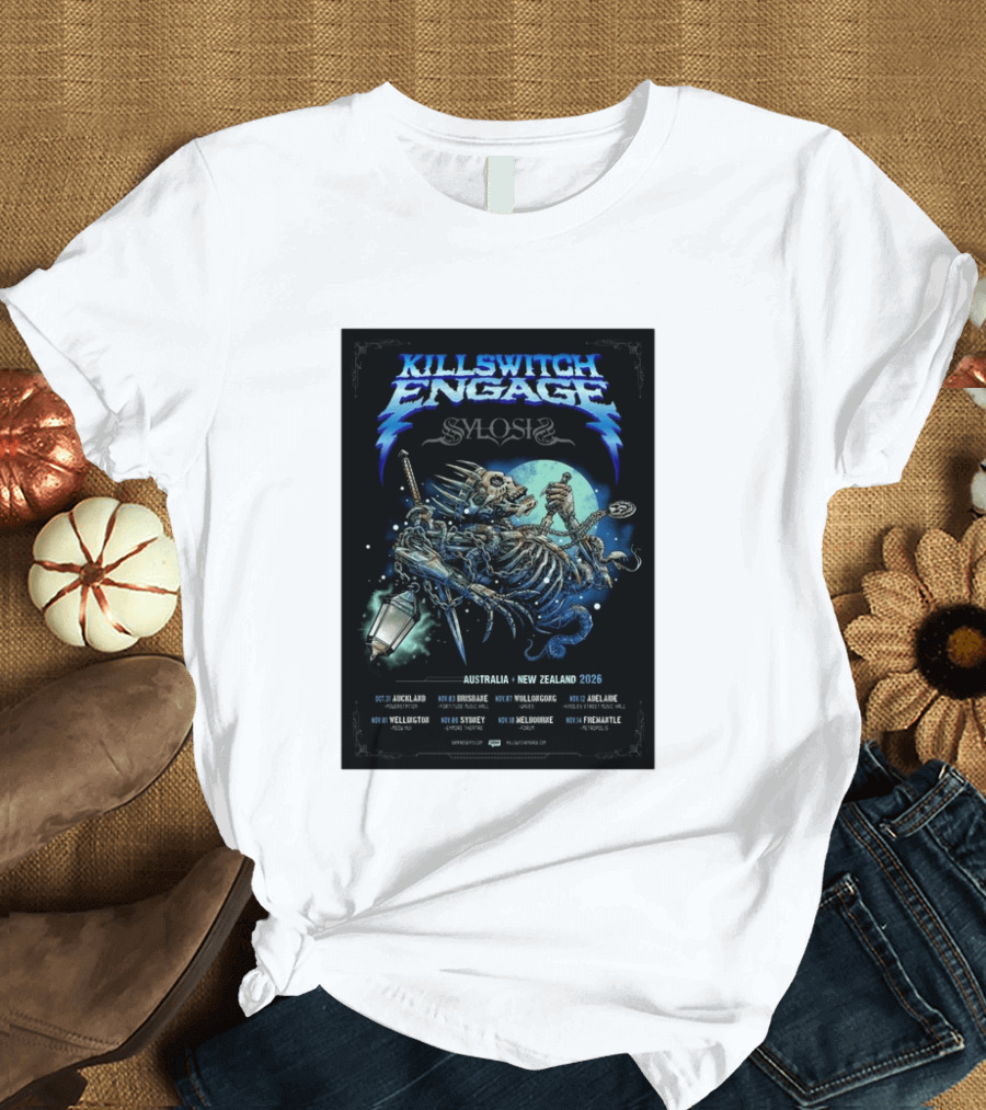 Killswitch Engage Sylosis Australia New Zealand Tour 2026 Concert Dates T-Shirt