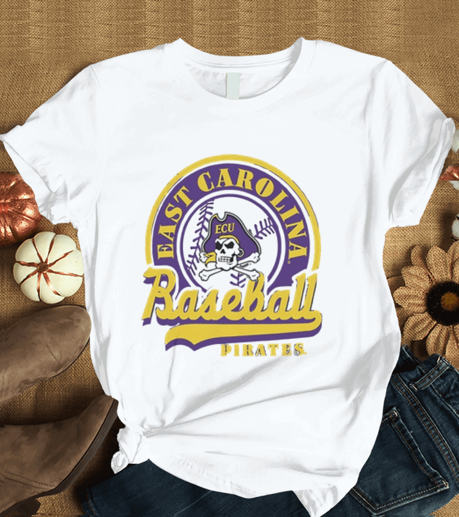 East Carolina Pirates ECU Baseball Skull T-Shirt