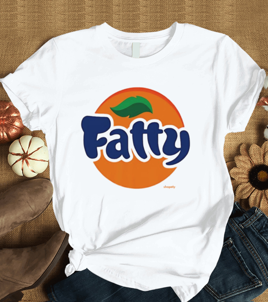 Fatty Fanta Bold Text Orange Circle T-Shirt