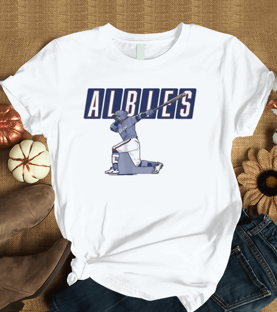 ALBIES ATLANTA Slugger Swing Baseball Player T-Shirt