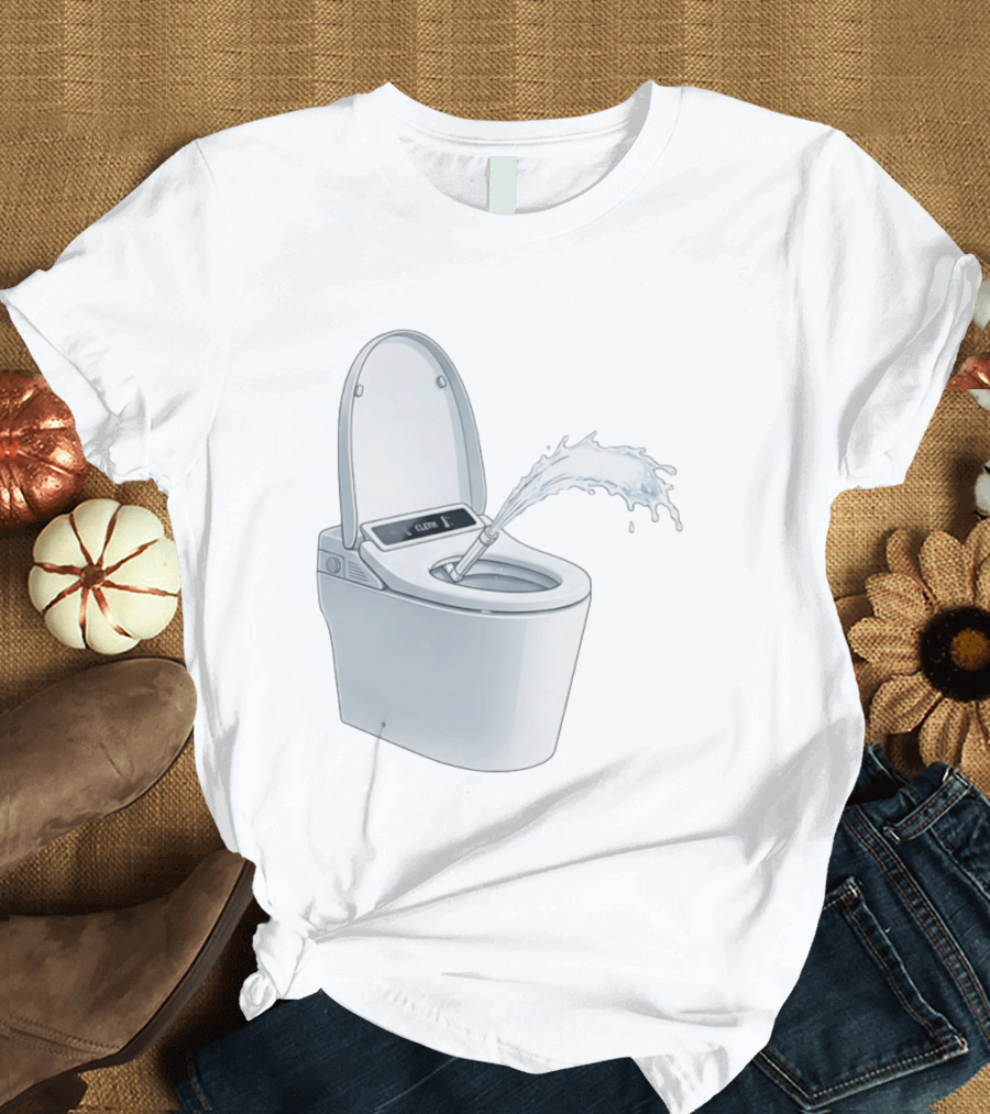 Smart Toilet Clean Water Splash Meme T-Shirt