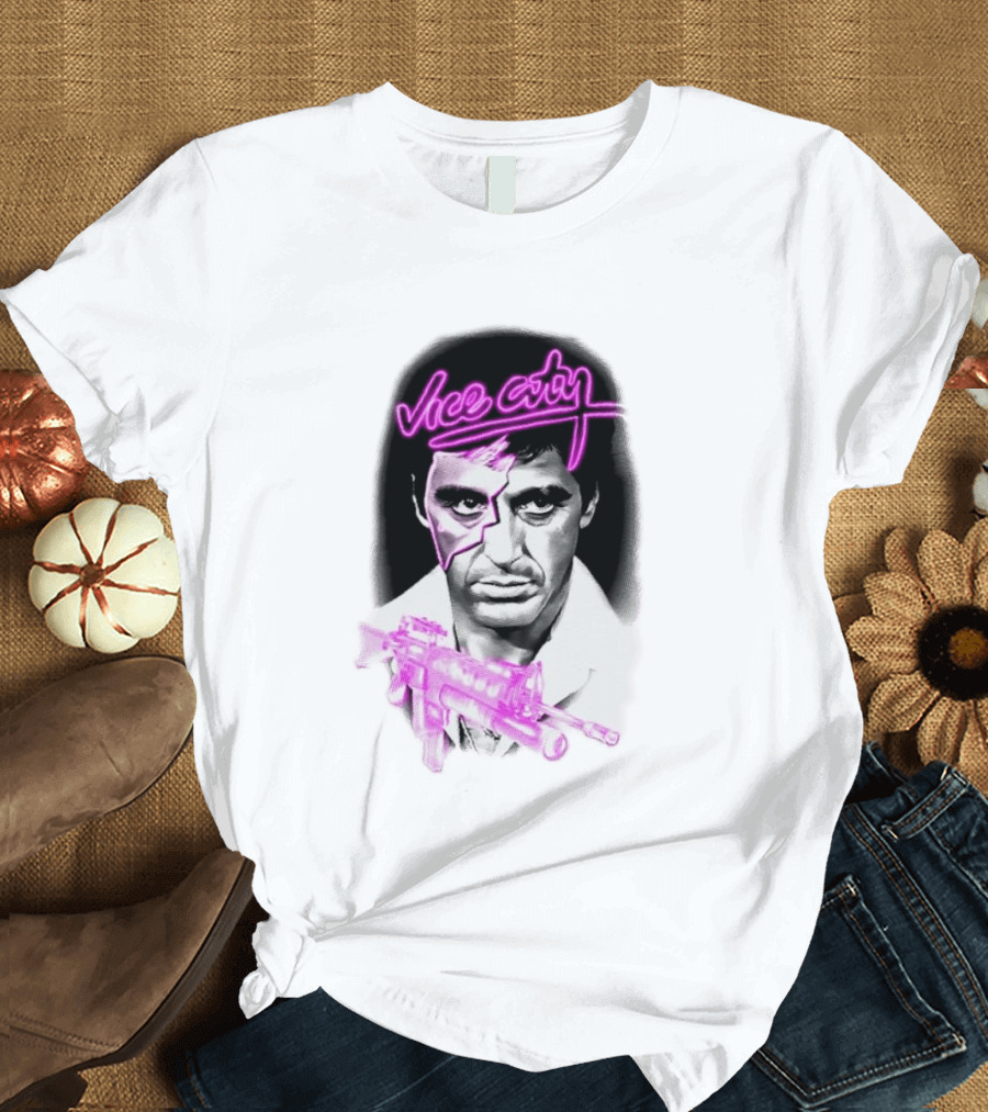 Vice City Tony Montana Scarface Neon T-Shirt