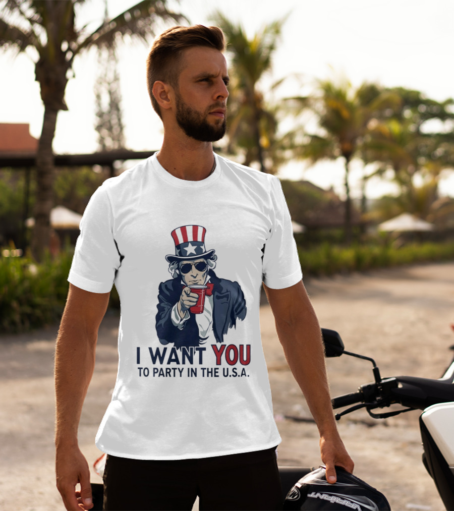 Uncle Sam I Want You To Party In The USA America Patriotic 4th Of July T-Shirt