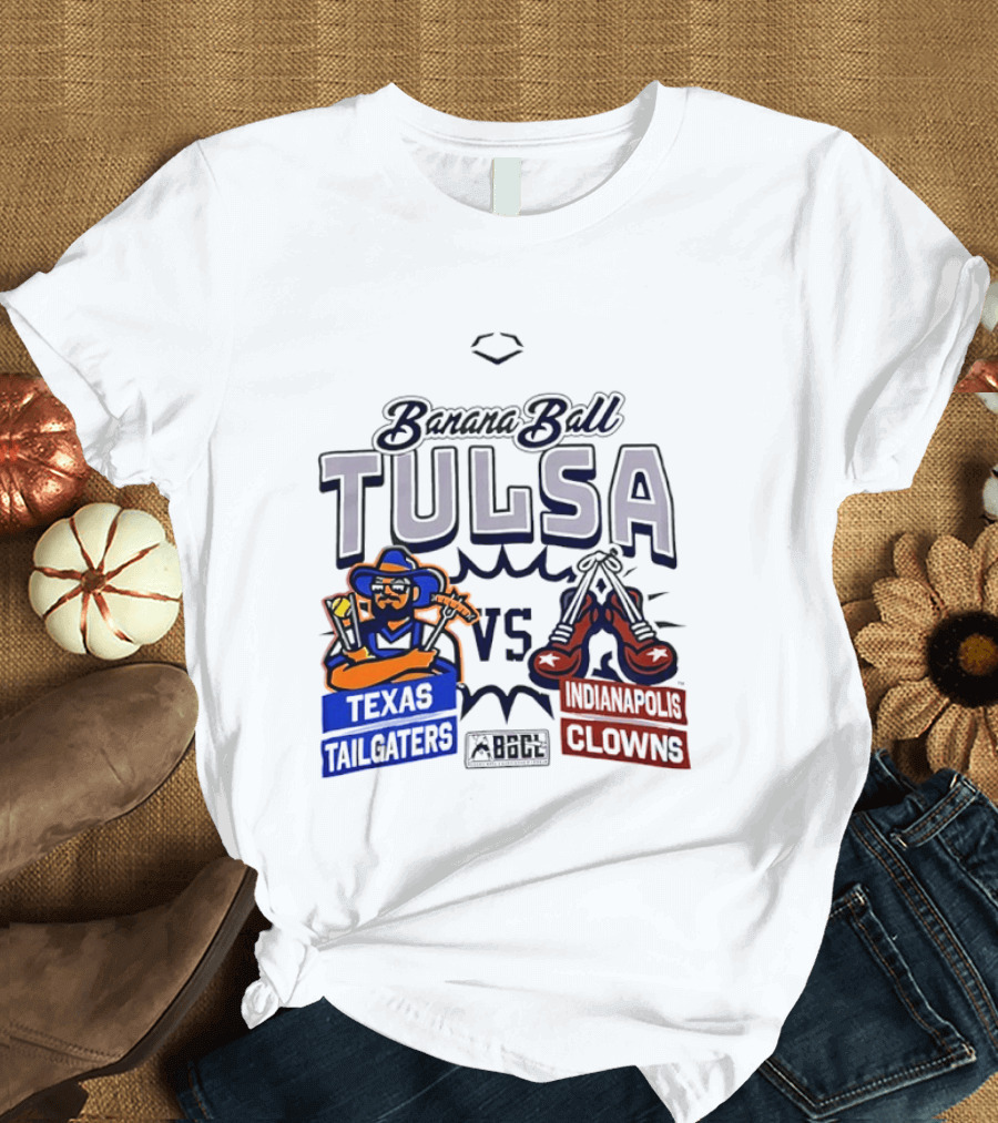 Banana Ball Tulsa Texas Tailgaters Vs Indianapolis Clowns T-Shirt