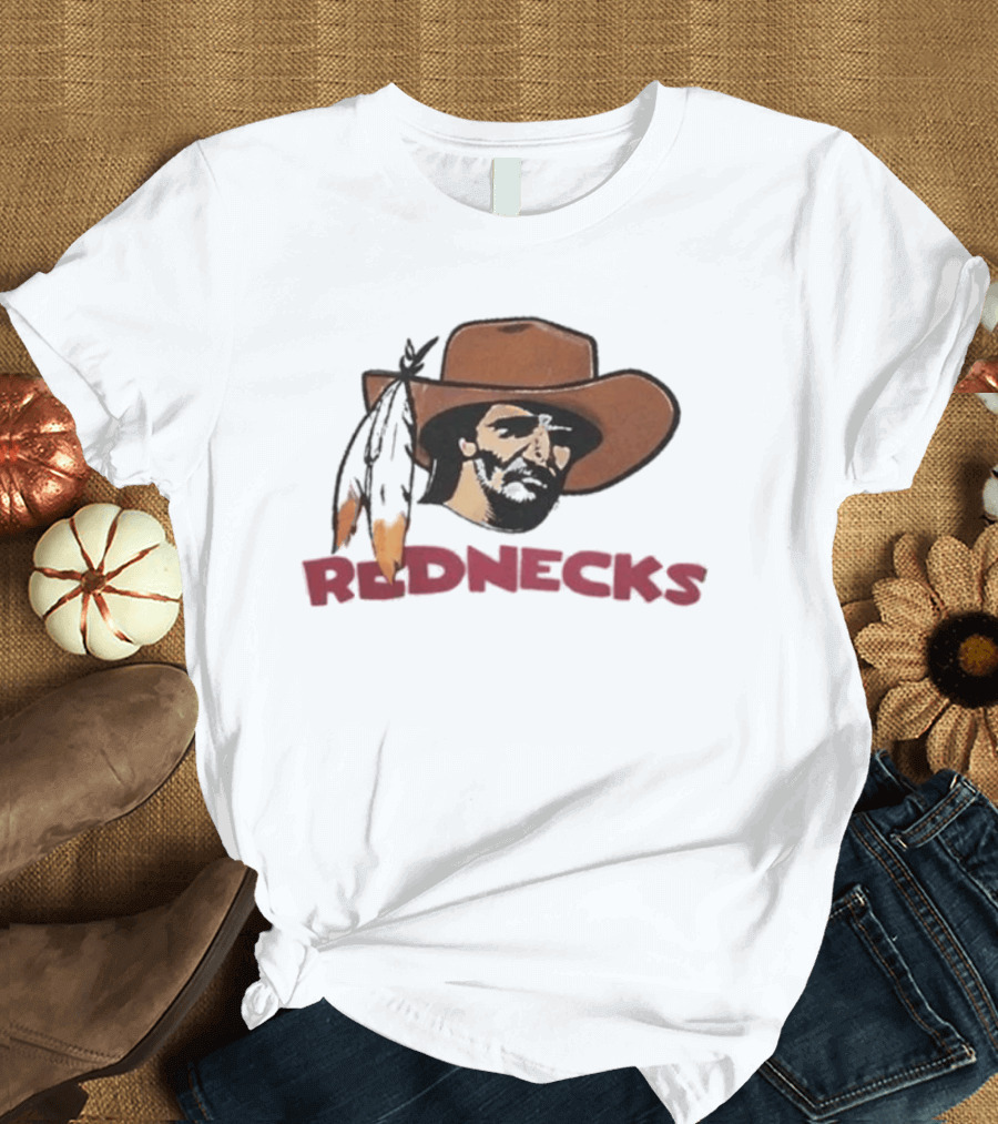 Washington Redskins Rednecks Cowboy Hat With Feather T-Shirt