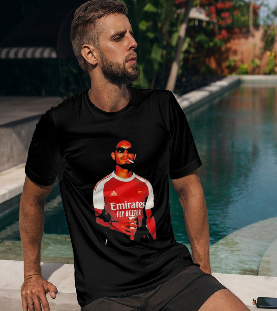 Gabriel Magalhaes Smoking Emirates Fly Better Arsenal T-Shirt