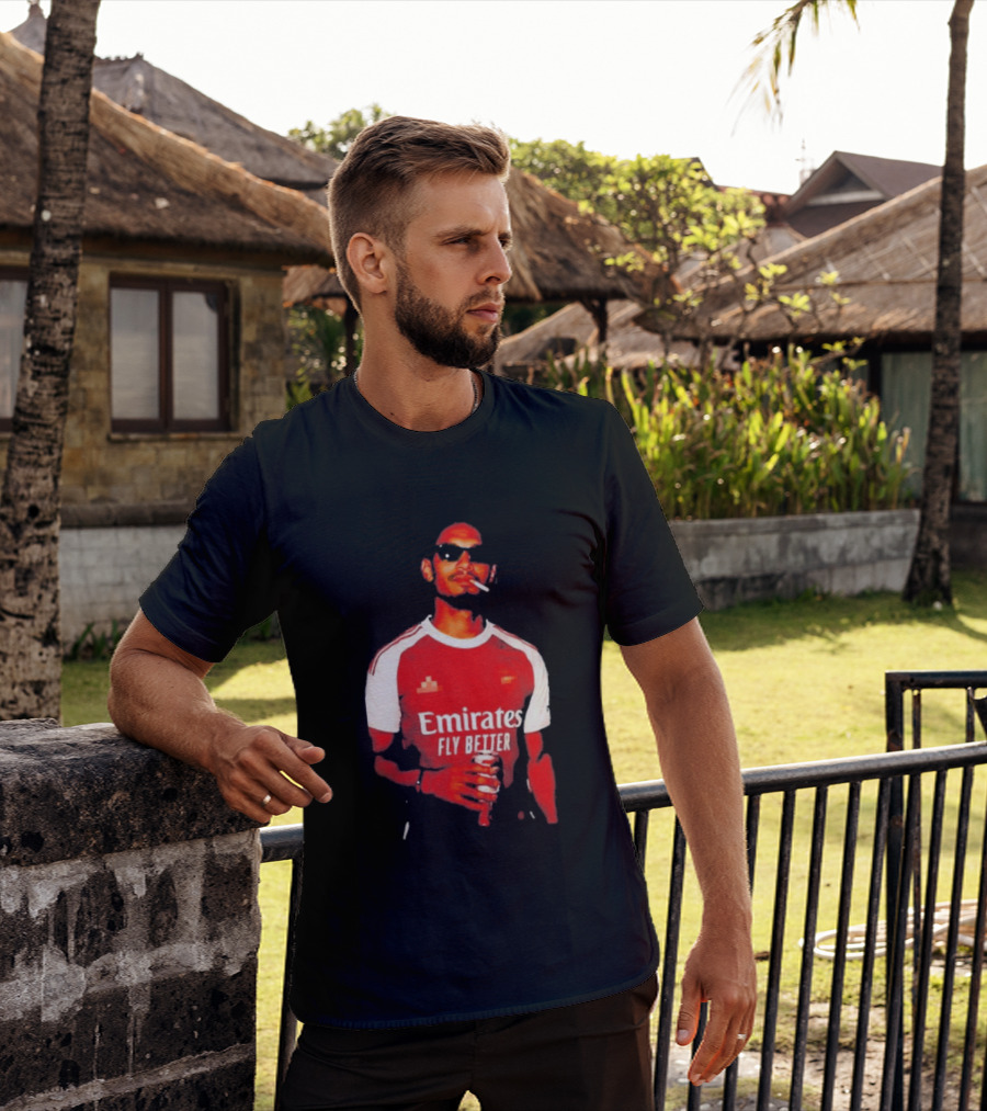 Gabriel Magalhaes Smoking Emirates Fly Better Arsenal T-Shirt