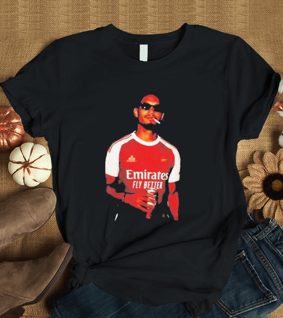 Gabriel Magalhaes Smoking Emirates Fly Better Arsenal T-Shirt