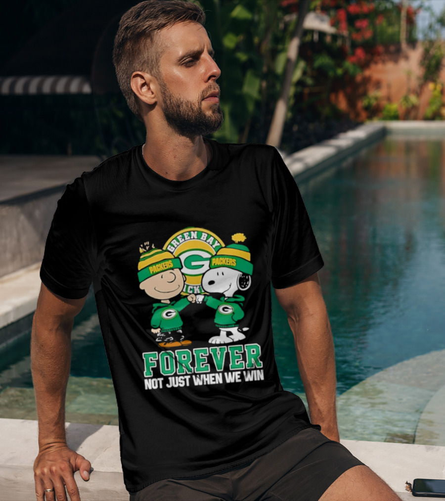 Peanuts Charlie Brown Snoopy Green Bay Packers Forever Not Just When We Win T-Shirt