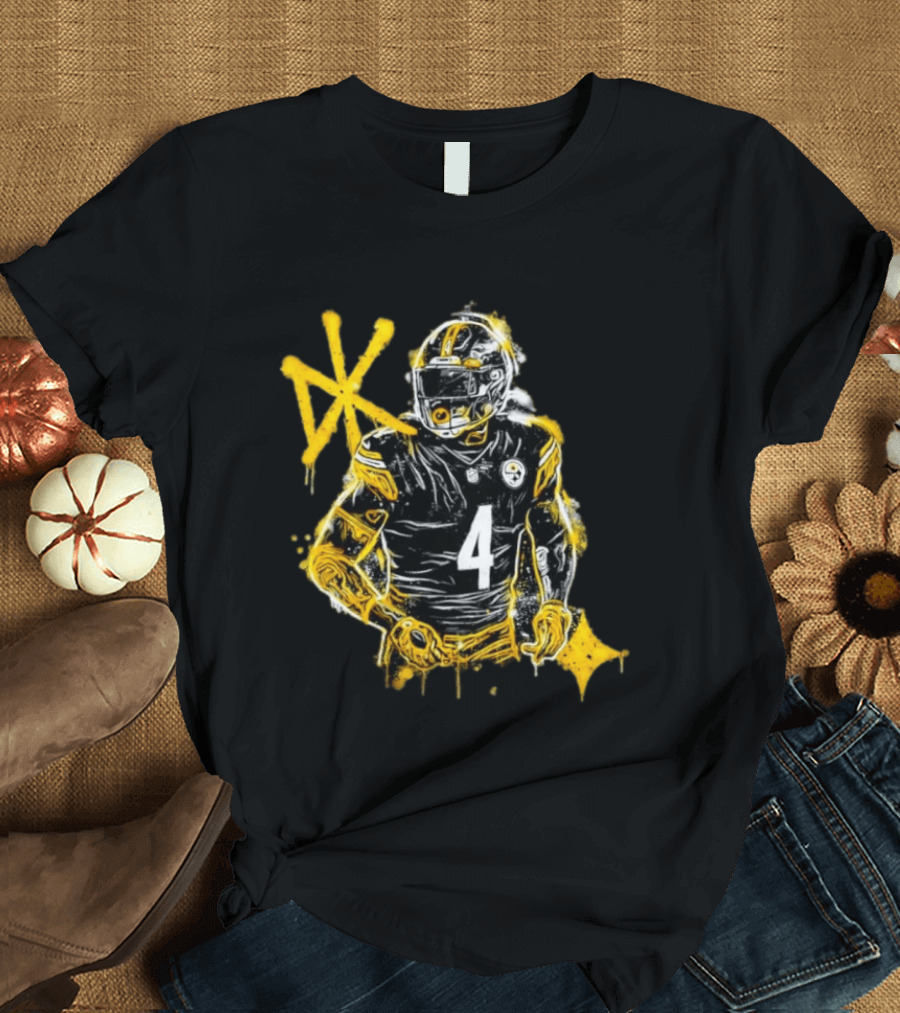 Pittsburgh Steelers Number 4 Here We Go Football Player NFL Fan Gear T-Shirt