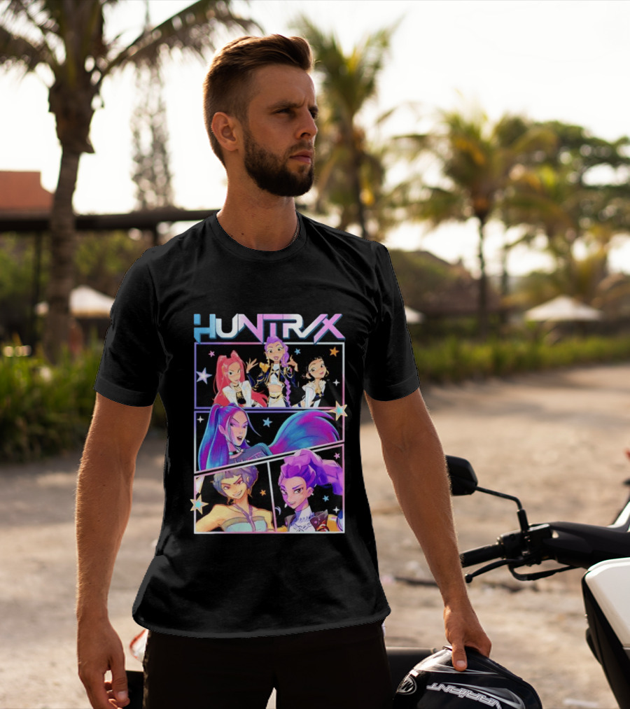 Huntrix Anime Character Panel Demon Hunter T-Shirt