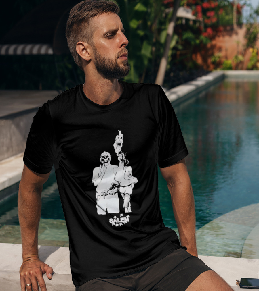 Salem Clown Mask Art Style Ghostly Figure T-Shirt