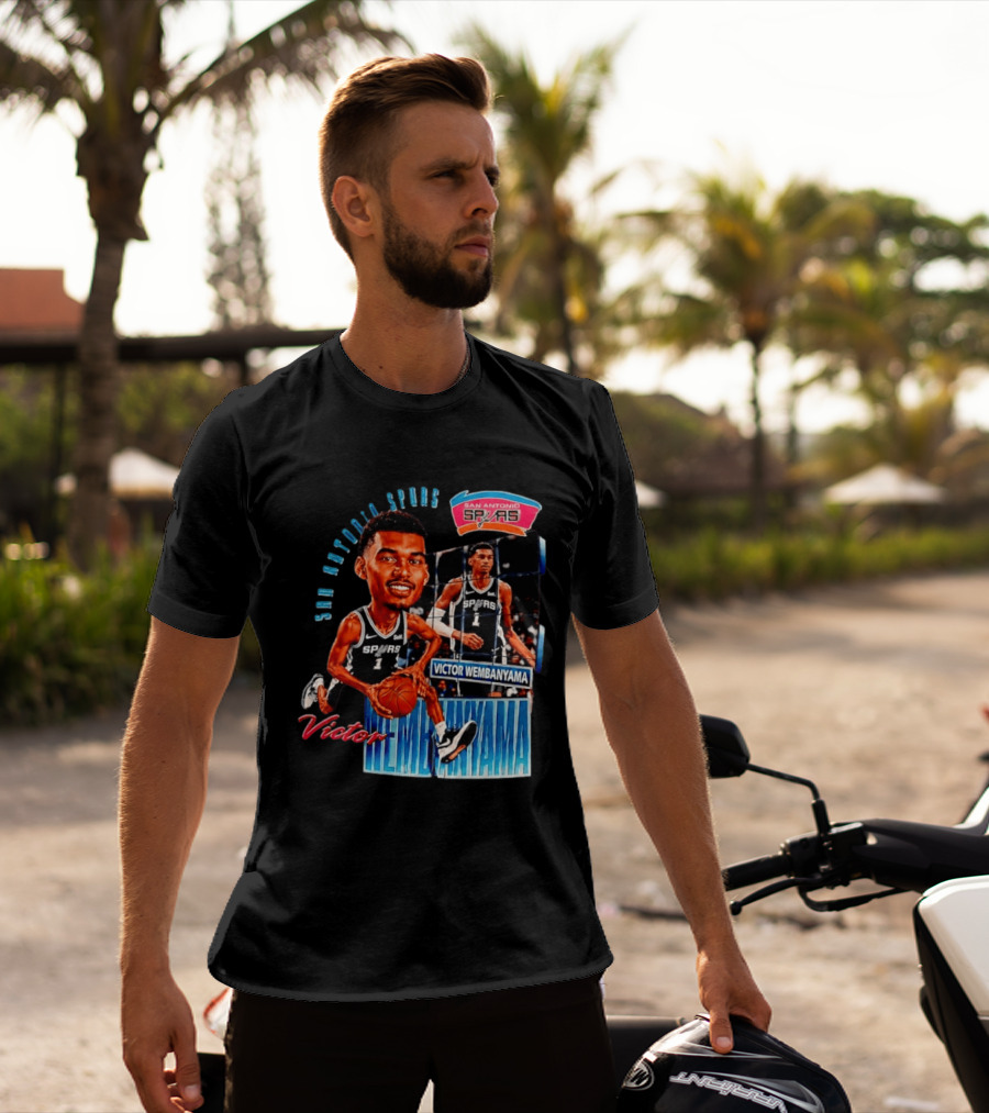 San Antonio Spurs Victor Wembanyama Basketball Caricature T-Shirt