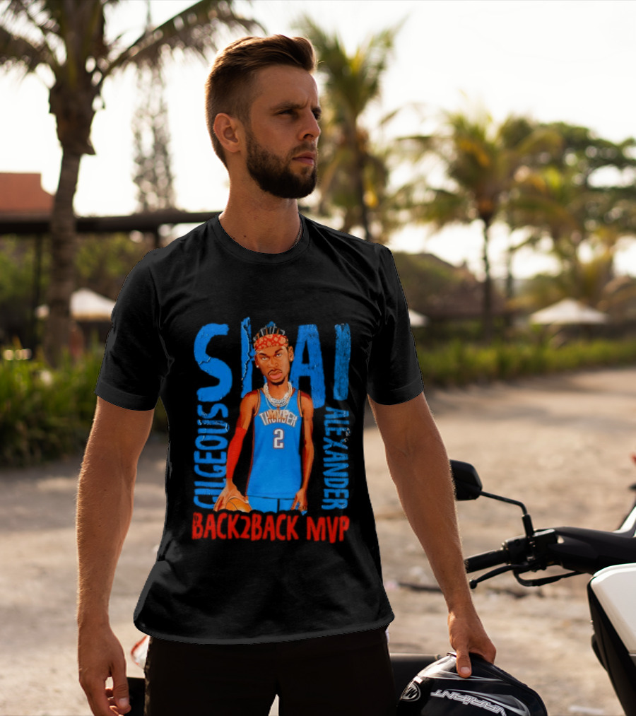 Shai Gilgeous Alexander Back 2 Back MVP Oklahoma City Basketball Player Number 2 T-Shirt