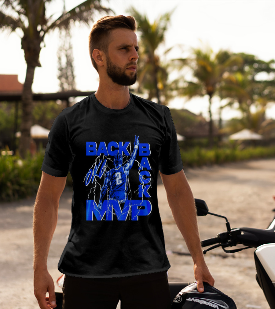 Shai Gilgeous Alexander Back 2 Back MVP Oklahoma City Thunder Storm T-Shirt