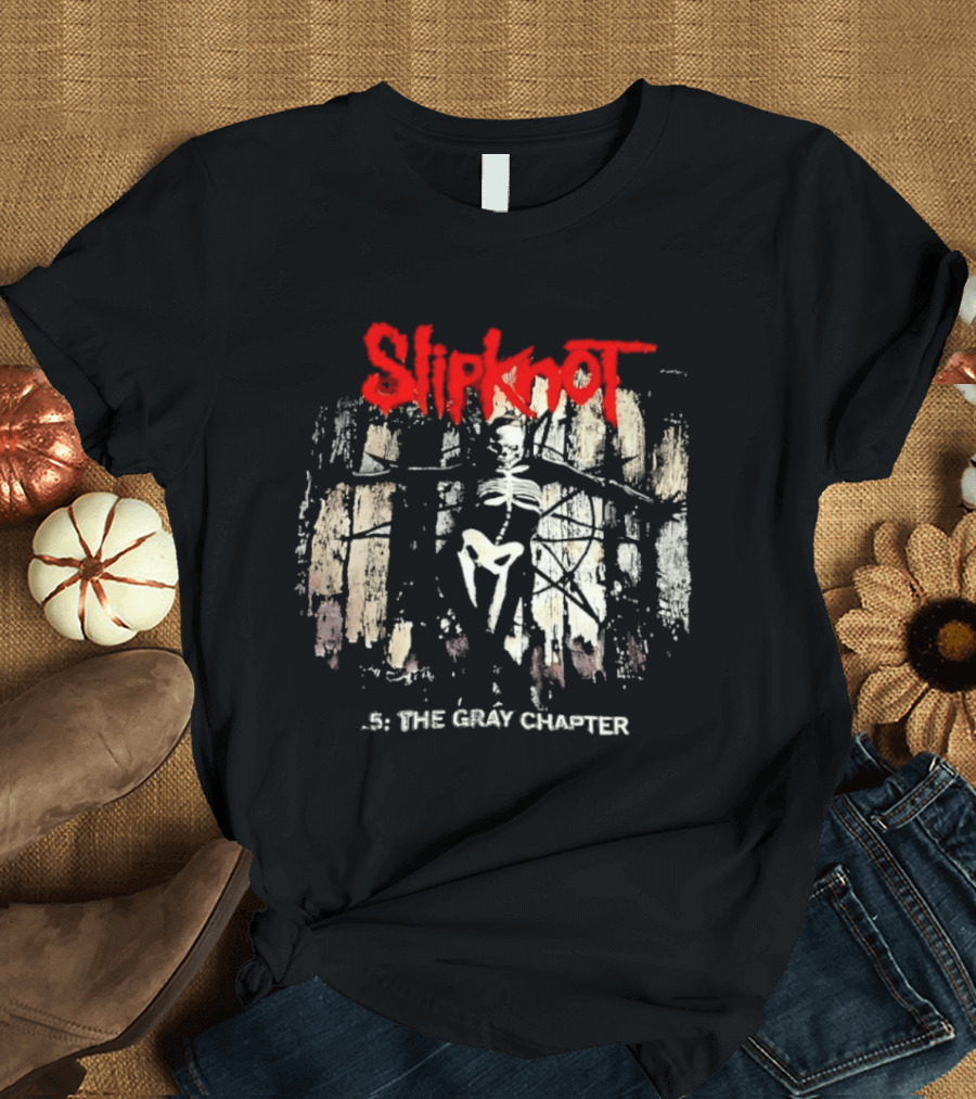 Slipknot Skull Skeleton 5 The Gray Chapter T-Shirt