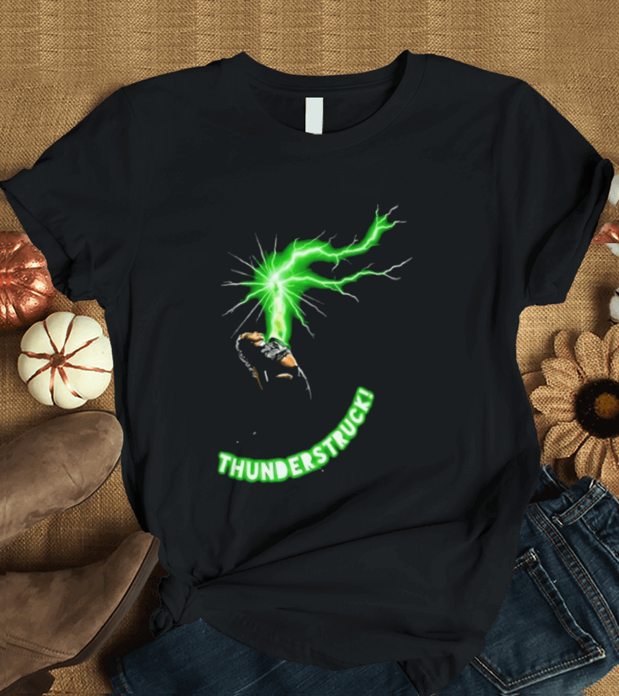 Thunderstruck Green Lightning Female Wrestler Power Burst T-Shirt