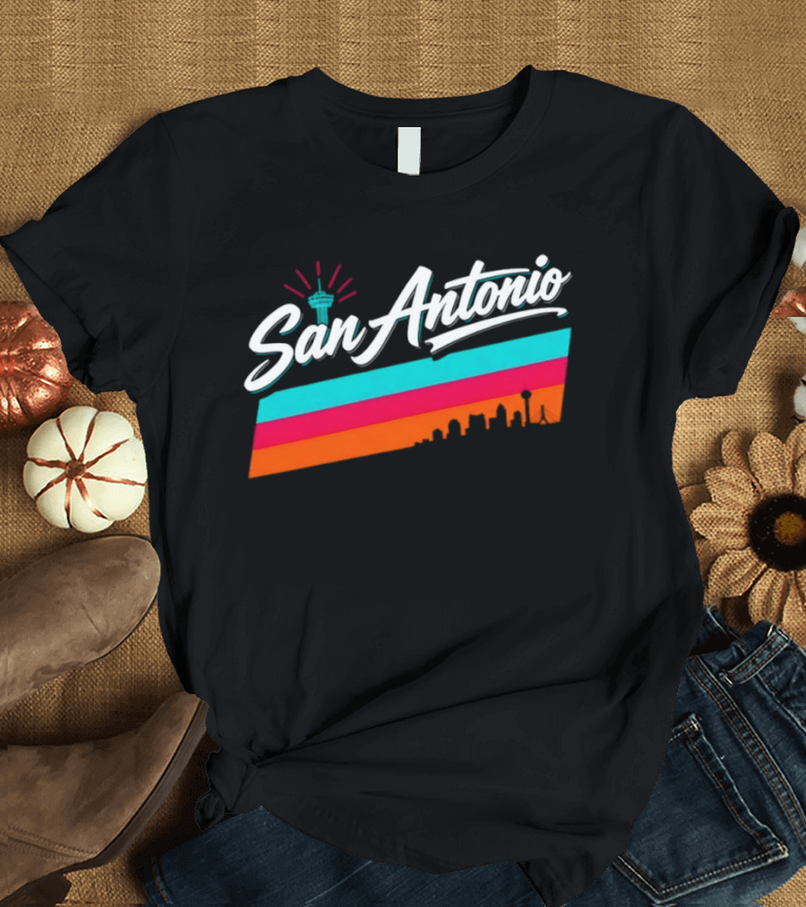 San Antonio Tower Of The Americas Spurs Basketball NBA T-Shirt