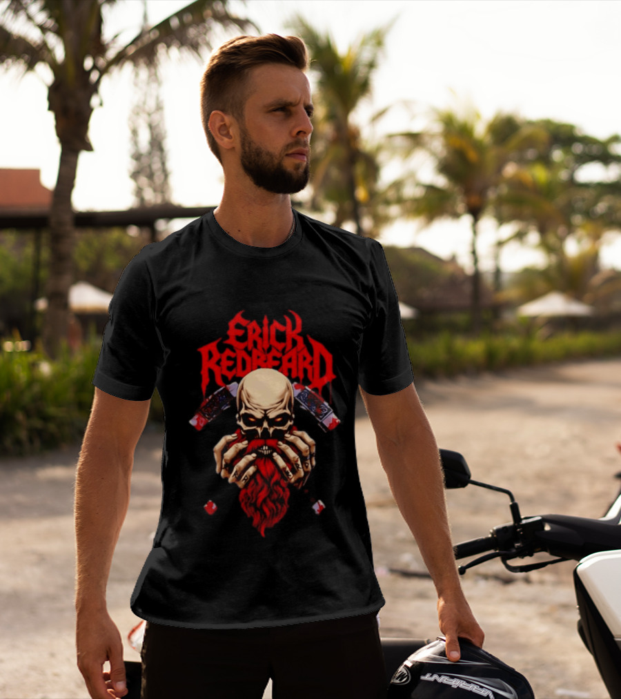 Erick Redbeard Viking Warrior Skull And Axes T-Shirt