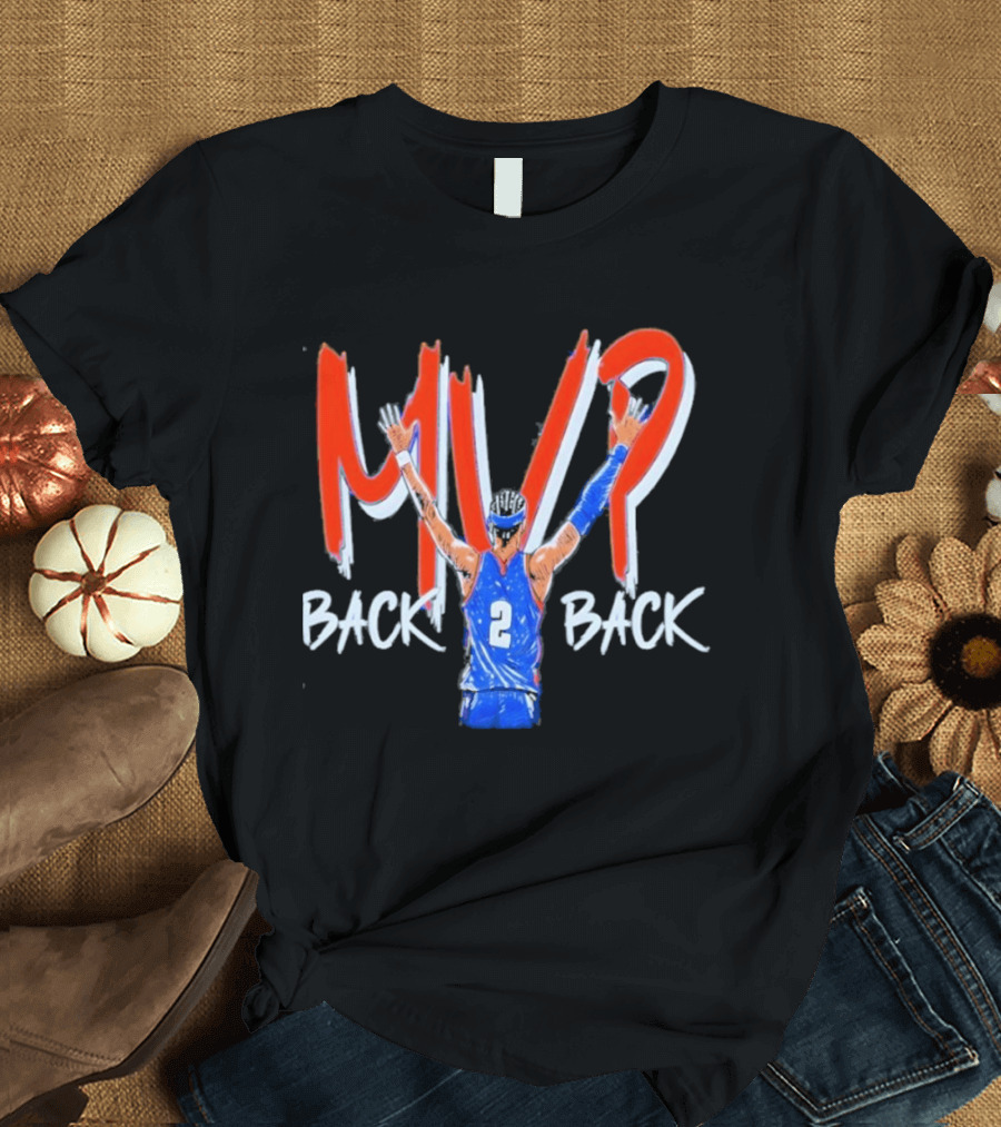 Shai Gilgeous Alexander MVP Back 2 Back Oklahoma City Thunder NBA Basketball 2026 T-Shirt