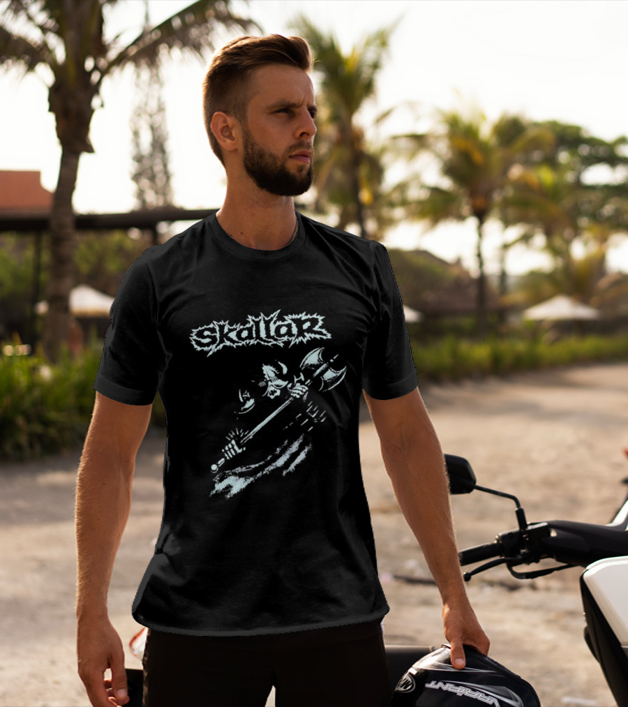 Skallar Death Metal Band Skull Axe T-Shirt