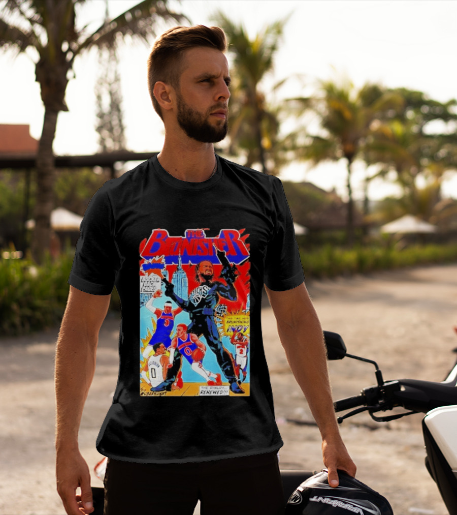 The Brunisher Jalen Brunson Knicks Comics Empire State Mocks Indiana T-Shirt