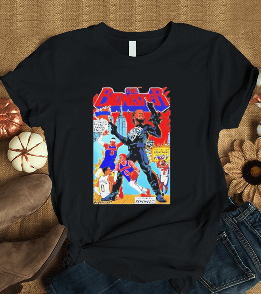 The Brunisher Jalen Brunson Knicks Comics Empire State Mocks Indiana T-Shirt