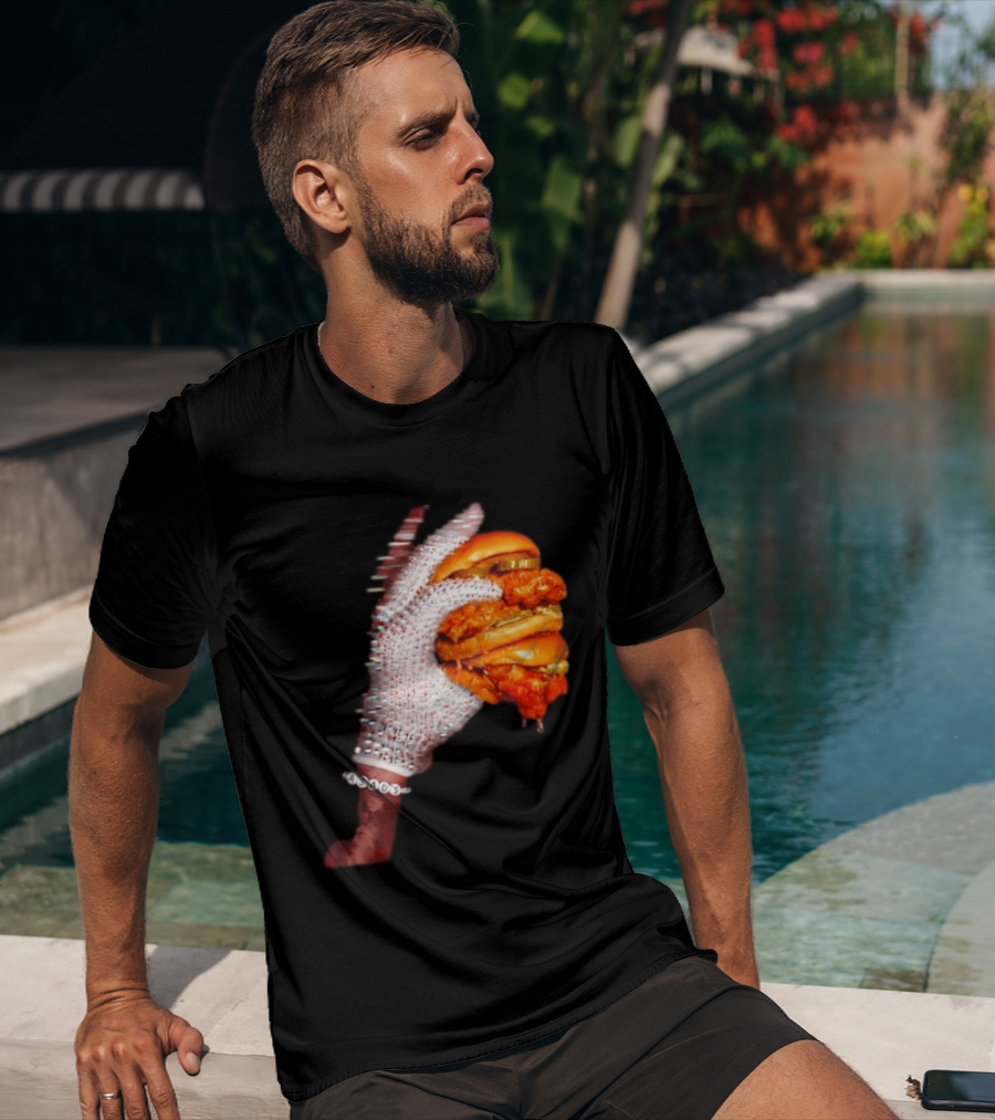 Shiny Gloves With Iceman Dreke Chicken Burger Meme T-Shirt
