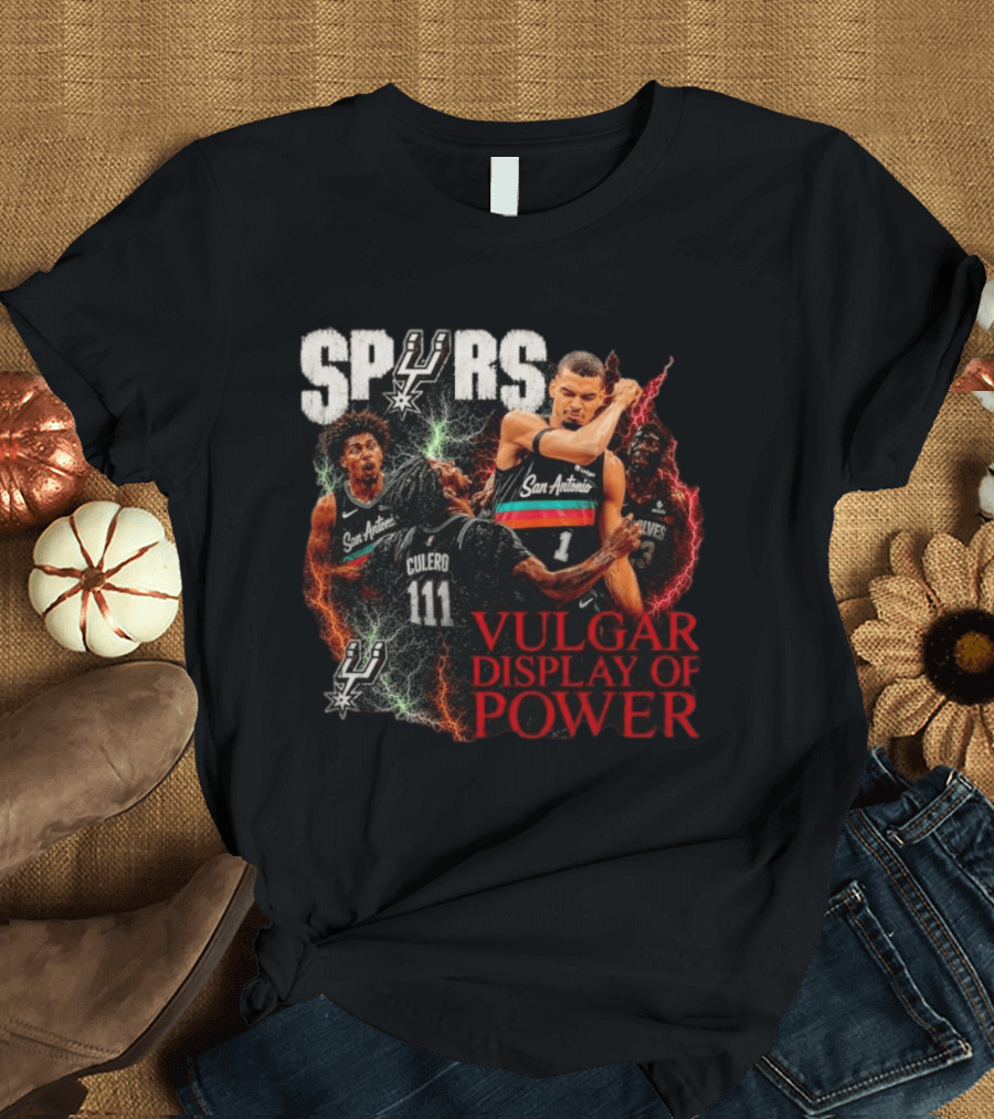 San Antonio Spurs Vulgar Display Of Power Basketball Team Action T-Shirt
