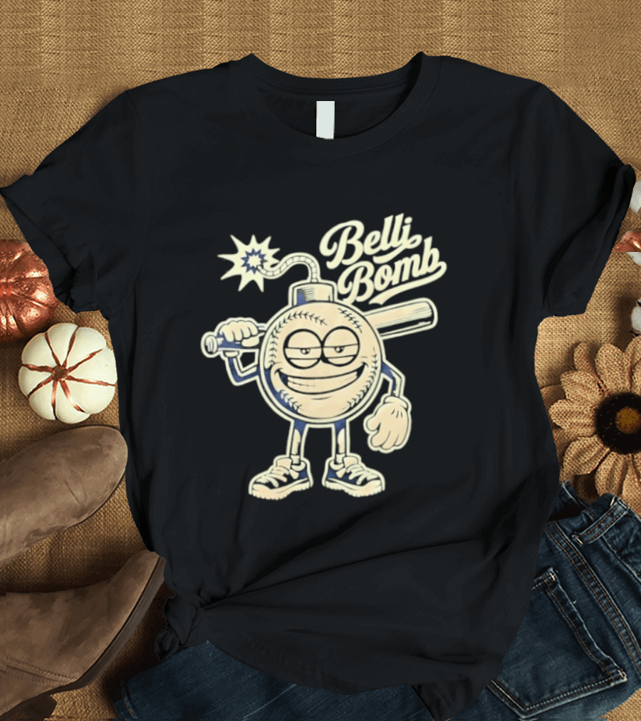 Belli Bomb Baseball Cartoon Bat T-Shirt