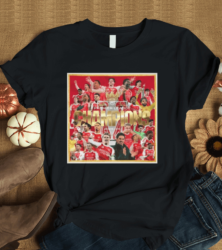 Arsenal Premier League Champions 2025 2026 Victory Celebration T-Shirt