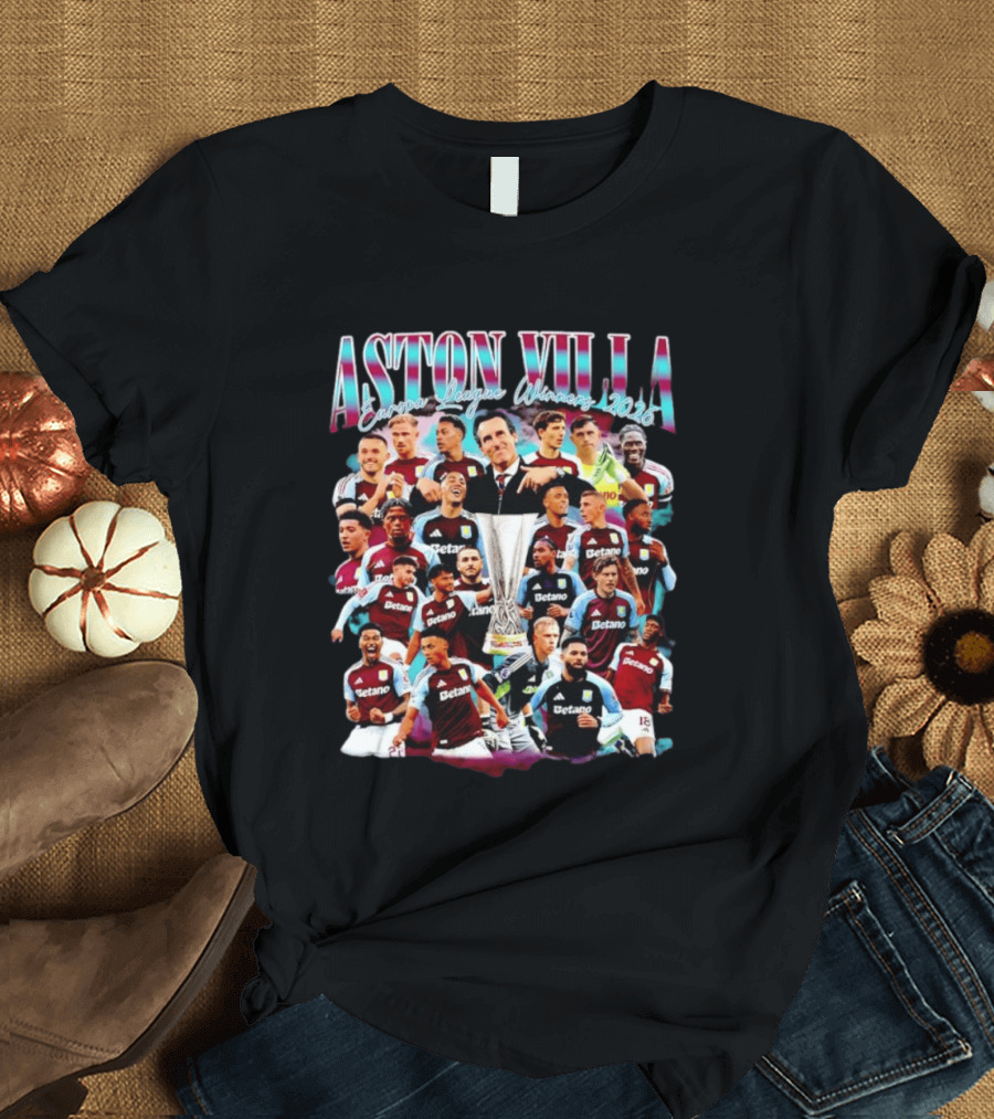Aston Villa Europa League Winners 2026 Collage T-Shirt
