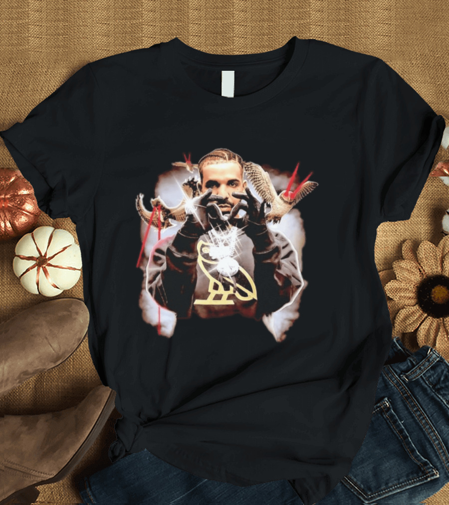 Drake OVO Owl Logo With Raptors And Jewelry T-Shirt