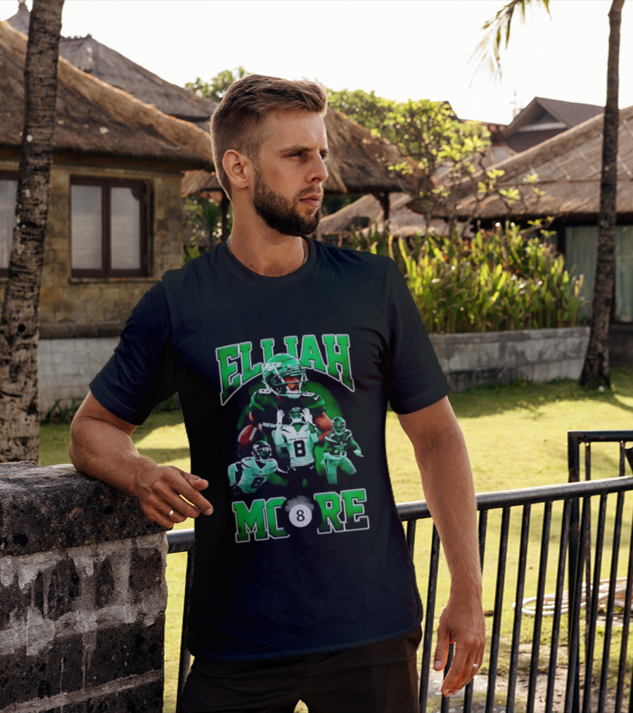 Elijah Moore New York Jets Number 8 NFL Team Player T-Shirt