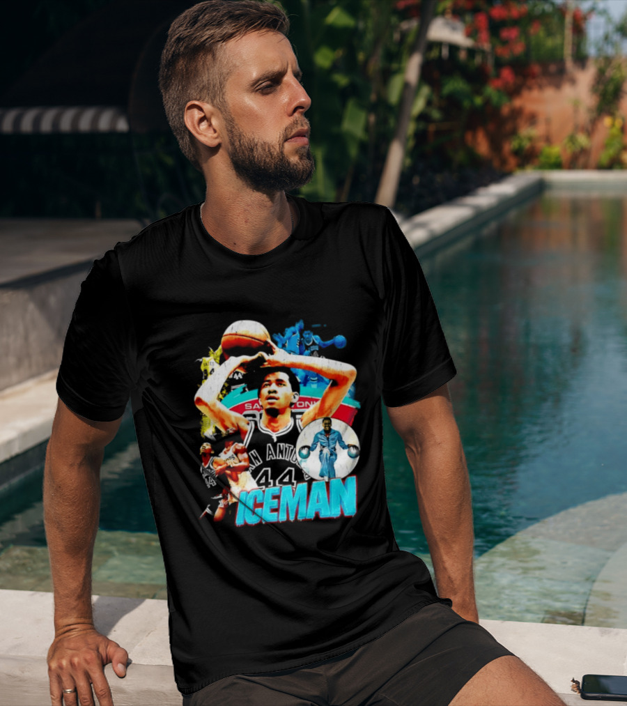 George Gervin Iceman San Antonio Spurs 44 Basketball Legend T-Shirt