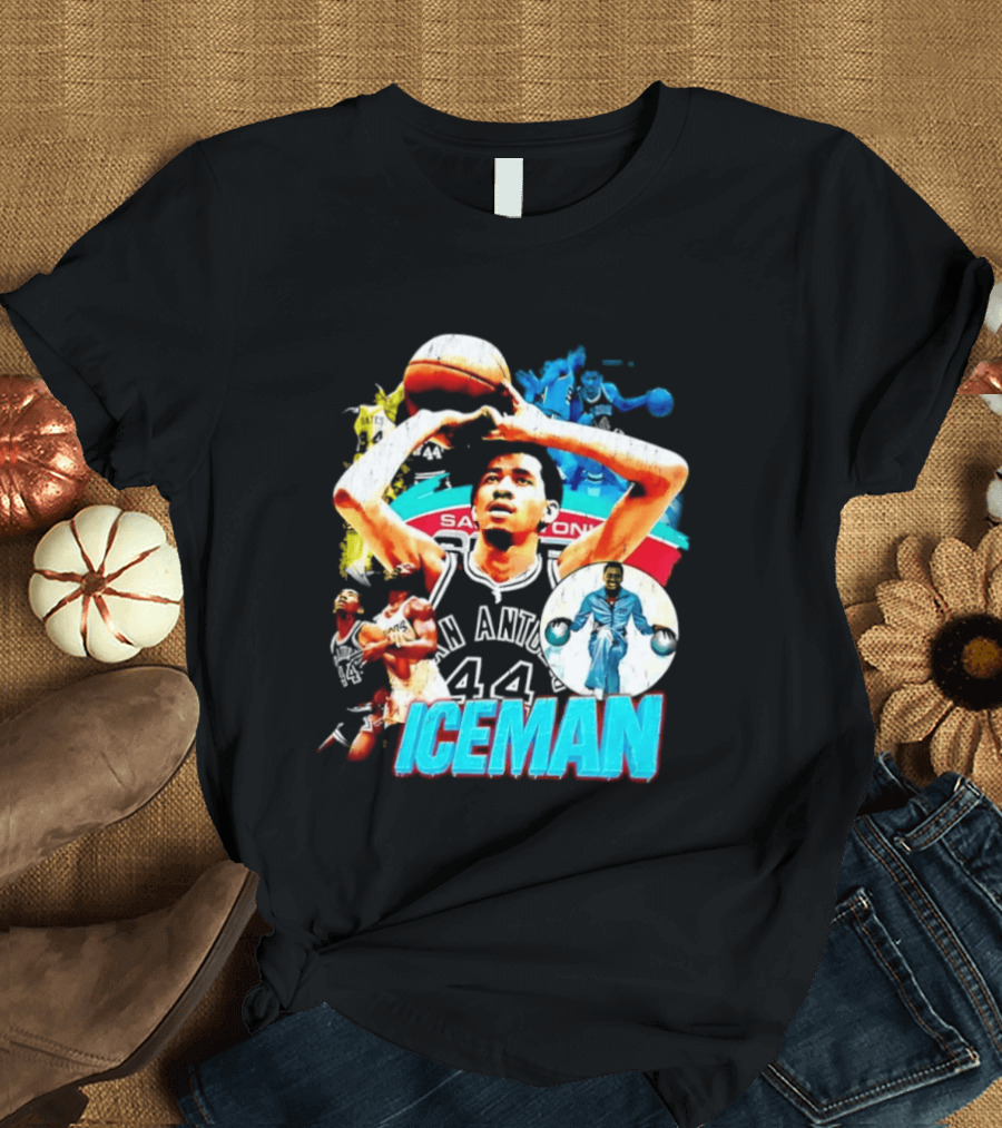 George Gervin Iceman San Antonio Spurs 44 Basketball Legend T-Shirt