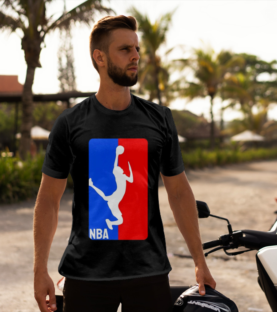 NBA Basketball 2026 Dunk Silhouette Red Blue T-Shirt
